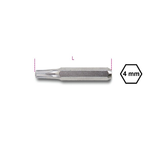 Beta Tools Torx Head Screwdriver Bit, T6 12560044